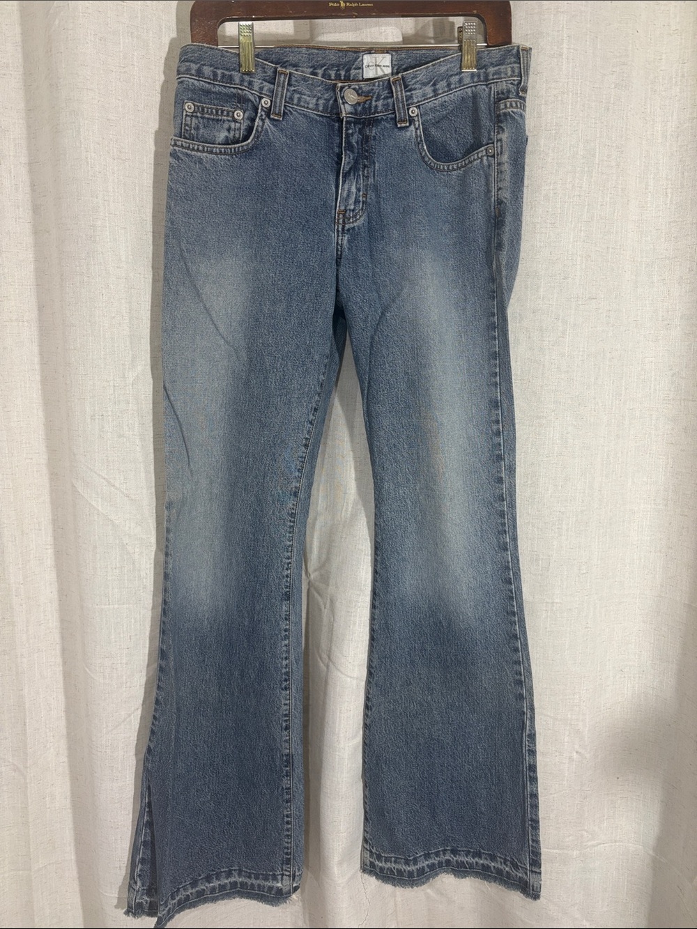 Vintage 90s/Y2K Calvin Klein Light Blue Mid Rise Flare Jeans